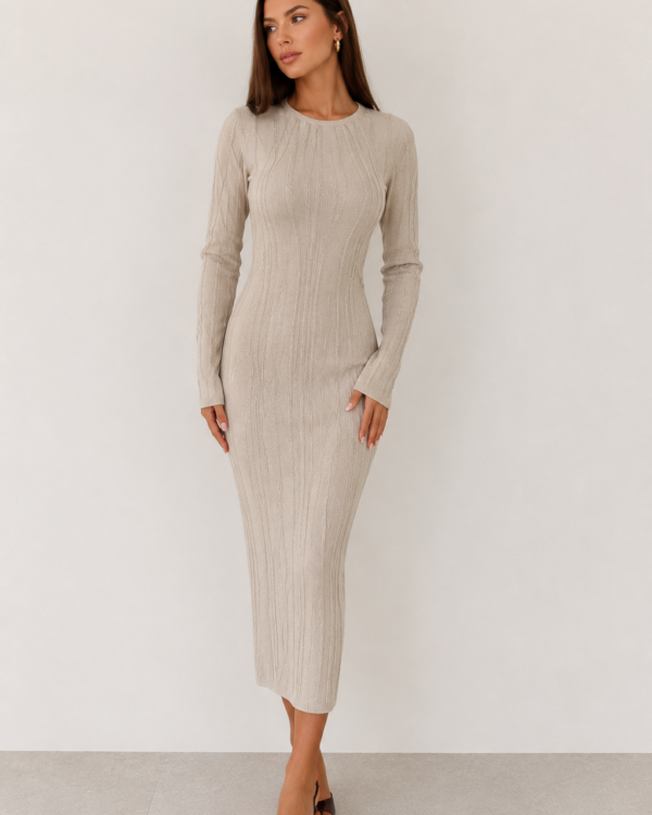Sukienka Knit Line - Beżowa