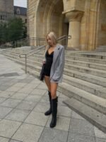 Marynarka Monaco – szara w paski - obrazek 3