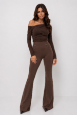 Legginsy Luxe Flare - Brązowe