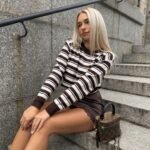 Sweter Sailor Stripe - Brązowy