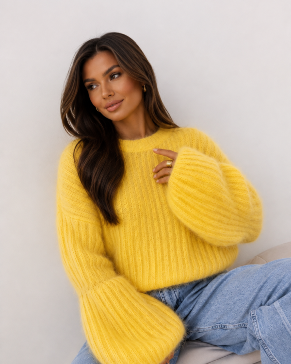 Sweter Moher Fluffy Butter – Żółty