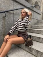 Sweter Sailor Stripe - Brązowy - obrazek 4