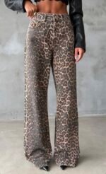 Jeansy Leopard Wide Leg - obrazek 4