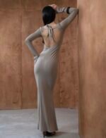 Sukienka Maxi Aria - Taupe - obrazek 2