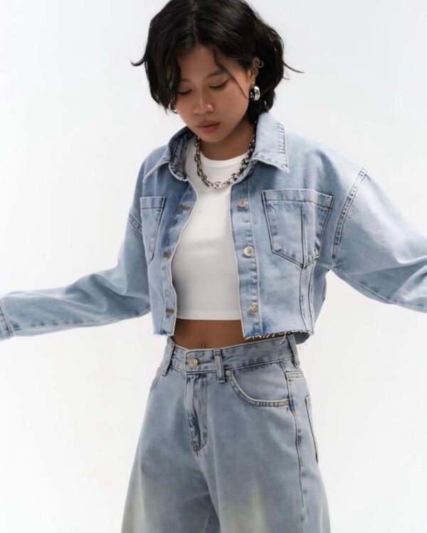Kurtka Jeans Sculpt – Jasna Niebieska
