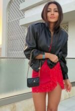 Czerwona koronkowa spódniczka mini Scarlet damska
